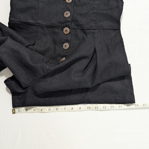 Forever 21 Black Size M Button Front Romper Deep V Neck Sleeveless - Picture 10 of 14